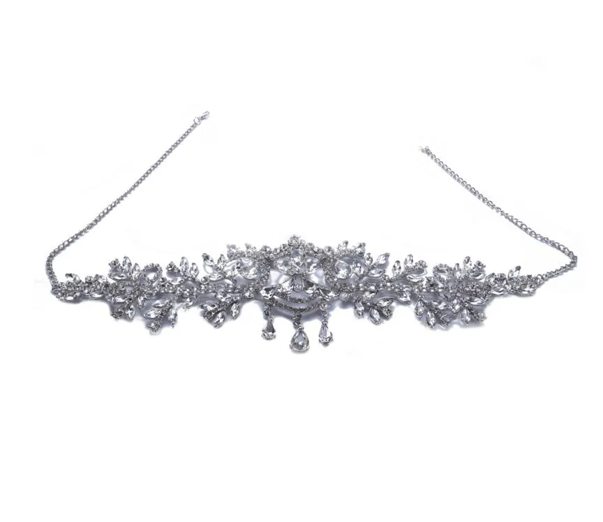 Cristalli flessibili da sposa strass di cristallo da sposa accessori capelli con perline fascia fascia corona diadema nastro copricapo gioielli