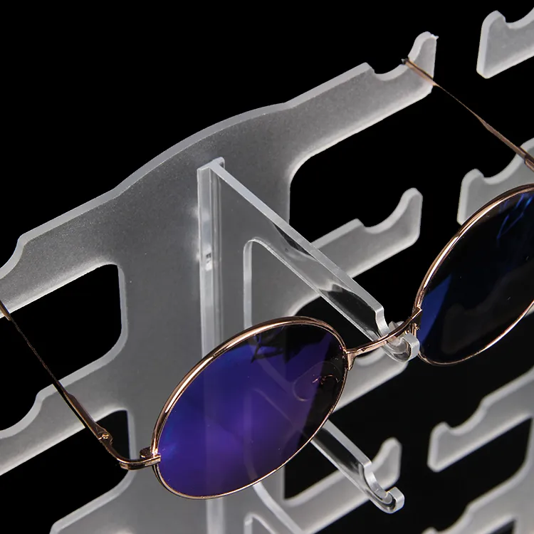 TONVIC Ganzglas-Sonnenbrillen-Ausstellungsständer aus mattiertem Kunststoff für 10 Paar 120411RY-SUNS04I206R