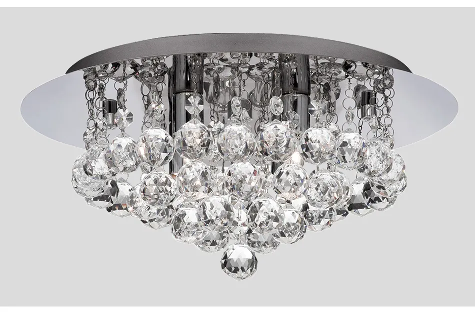 Modern Round Crystal Ceiling Chandelier Lamp Fixtures K9 Crystals rain drop Lighting for living room Bedroom Dia40*H25cm