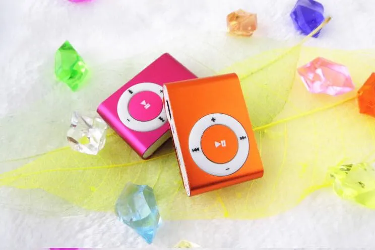 Mini Clip MP3 Player Whole Cheap Sport Style Metal MP3 Players without Screen with Retail Box Earphone USB Cable No Micro TF2253672