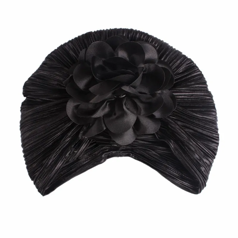 Femmes Turban Bandbands Nouveau luxe pliant Big Flower Head Scarf