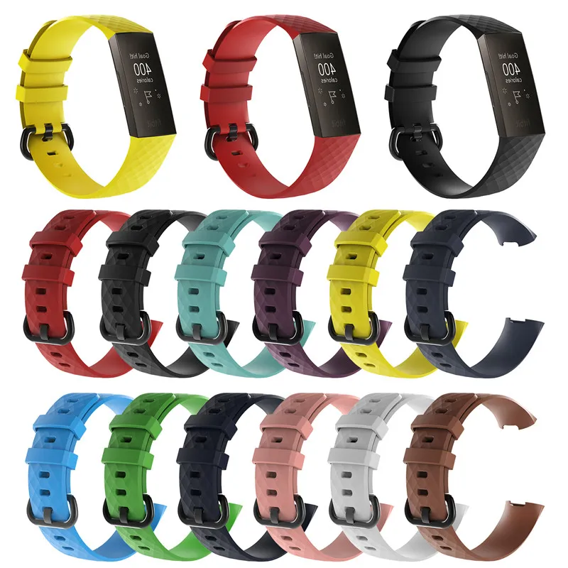 Pour Fitbit Charge3 Bracelet en silicone Sangles Bracelet en silicone officiel Accessoires pour bandes intelligentes Sport Bracelet Respirant Bracelet Charge 3