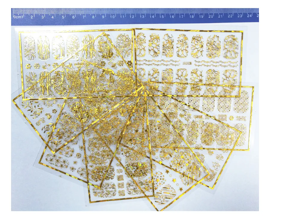 ゴールドシルバー3Dネイルアートステッカーネイルデコレーションデザインブランド箔の美しさステッカーのための爪アクセサリーデカールツール