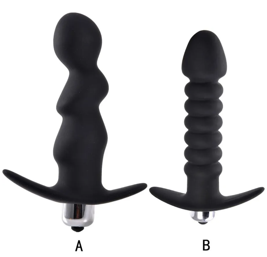 Vibrando Plugue Anal Silicone Vibradores Dildo G-Spot Butt Plugs Massageador de Próstata para Mulheres Homens Produto Do Sexo Brinquedos 2 modelos