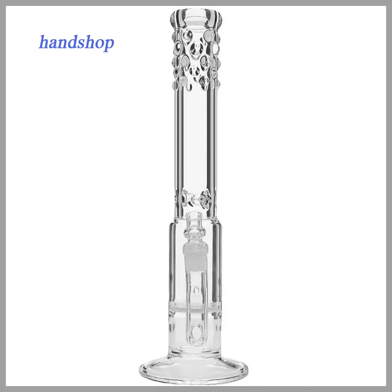 Hookahs Glass Bong 17.5inch Big modern with intricate honeycomb percolator water pipe heavy bong,you can make a order