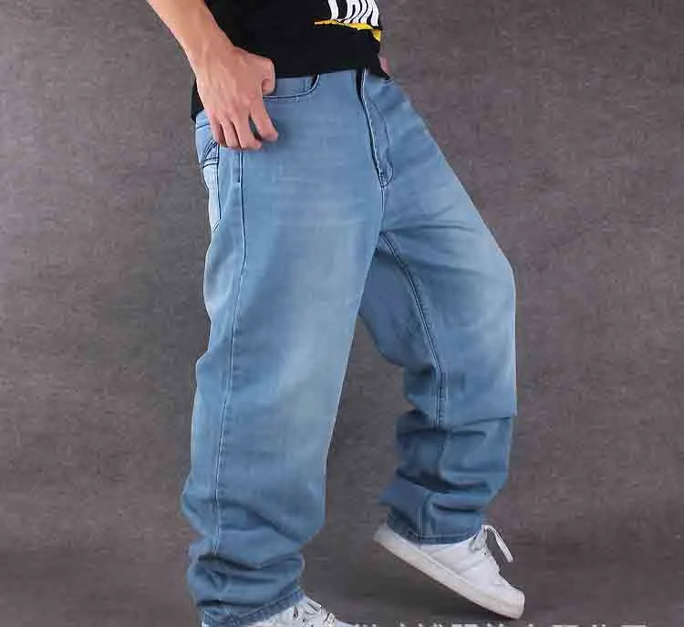 Jeans de hip-hop dos homens da marca Tide HIPHOP roupas casuais calças soltas mais fertilizantes plus size Jeans dos homens Definitivamente calças de dança de discoteca