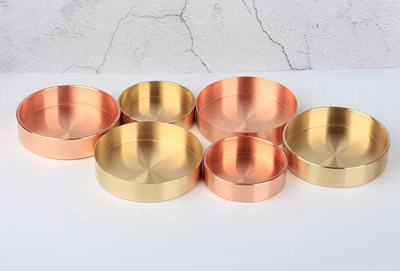 Nordic chic style metal copper pure copper round brass oval storage/tea tray gold Ins popular product decoration orname