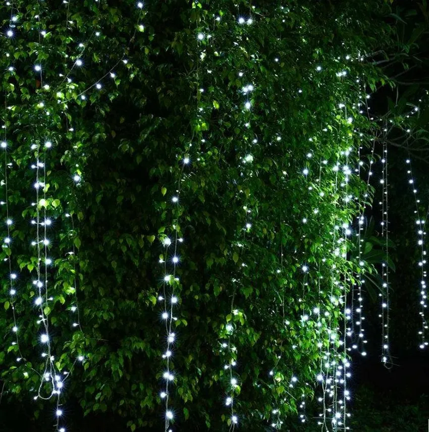 3 m x 3 m, 300 LEDs, Hochzeitslicht, Eiszapfen, Weihnachtslicht, LED-Lichterkette, Lichterkette, Girlande, Geburtstagsparty, Garten, Vorhang, Dekorationen für Zuhause