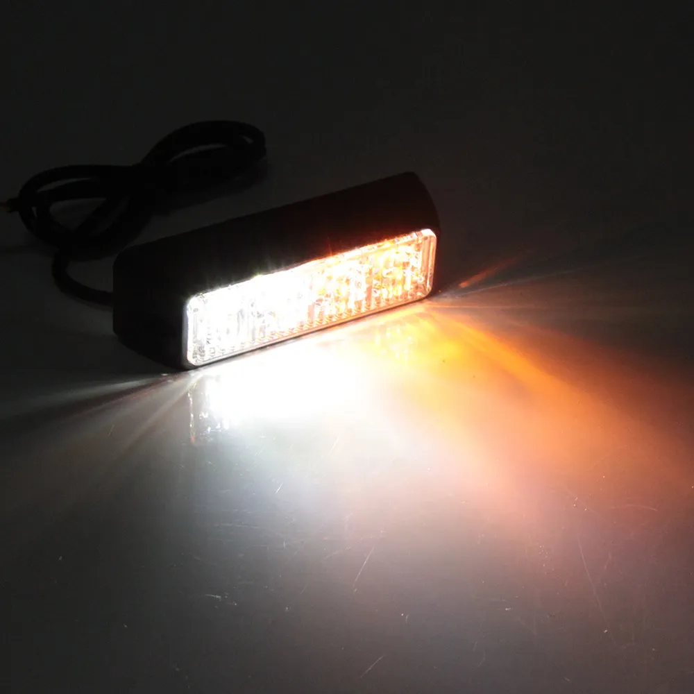 4-LED Faro di emergenza impermeabile Flash Caution Barra luminosa stroboscopica 16 diversi lampeggianti auto SUV Pickup Truck Van 2 pezzi