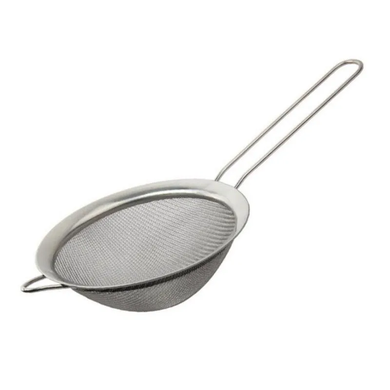 Stainless Steel Fine Mesh Strainer Colander Flour Sieve with Handle Juice and Tea Strainer Kitchen Tools F202464