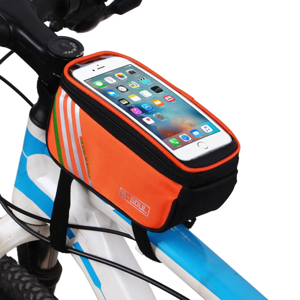 4.8 "5" Borse per touch screen per bici da bicicletta per telefoni cellulari Borse laterali per ciclismo Borsa per tubo anteriore MTB Borsa per mountain bike 4 colori