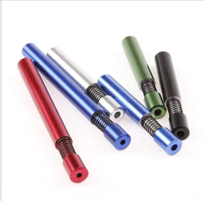 Color Small Pipe 82 Mm Aluminum Alloy Spring A Cigarette Holder