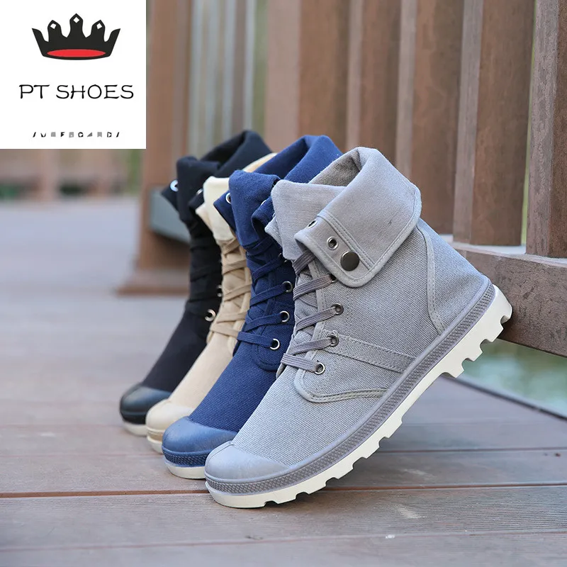 2017 NOVOS 4 CORES CORES PALLADIUM ESTILADOR MODHA ALTO-TOP TOPOS TORNOS MILITARES Sapatos de couro confortável sapatos casuais sapatos casuais sapatos