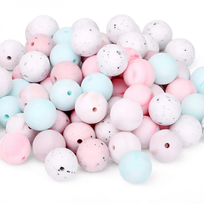 15mm Mix Colors Round Silicone Beads