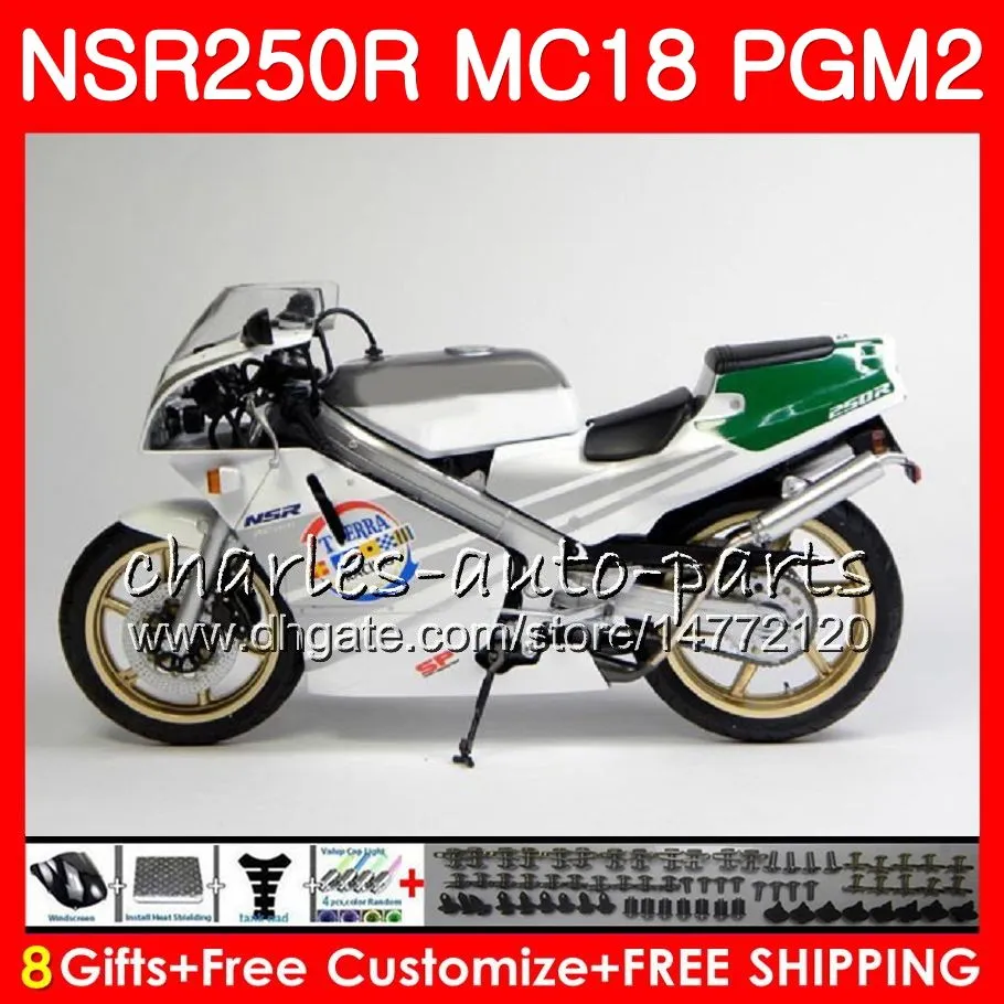 BODYS HONDA NSR250R 용 MC16 MC18 재고 실버 PGM2 NS250 88 89 78HM.88 NSR 250 R NSR250 R RR NSR250RR NSR 250R 88 89 1988 1989 페어링 키트