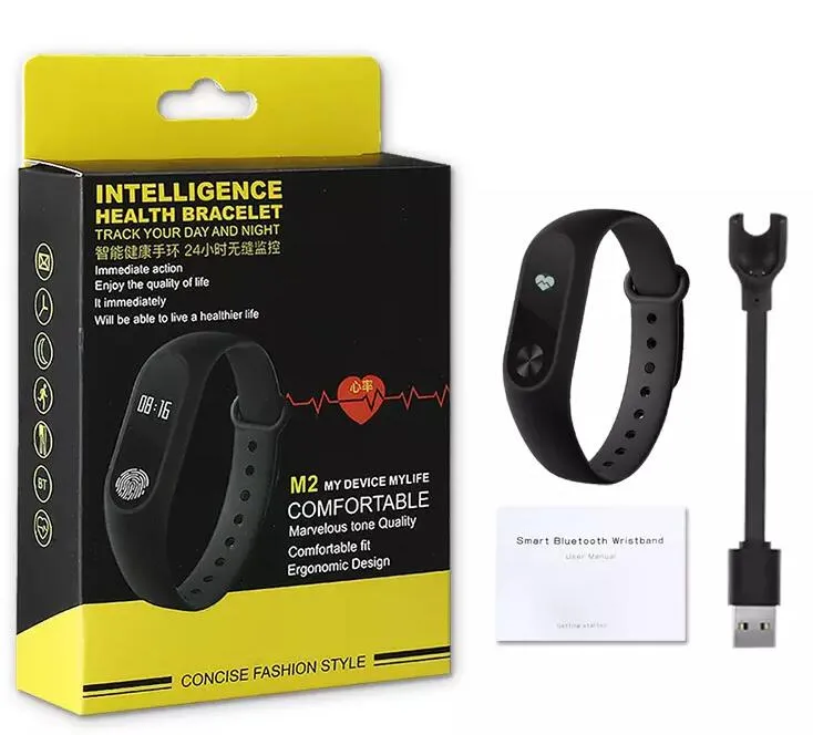 M2 Relógio Inteligente Rastreador de Fitness Monitor de Freqüência Cardíaca À Prova D 'Água Atividade Rastreador Pulseira Inteligente Pedômetro Chamada lembrar Saúde Pulseira 2018