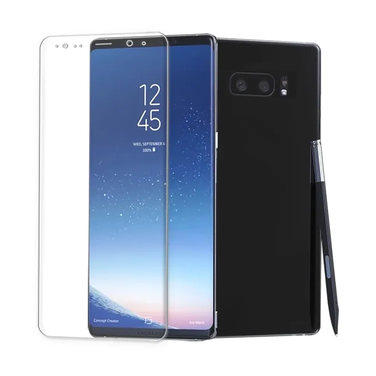 För Samsung Galaxy Note 10 S10 S9 Plus Full Cover Tempered Glass 3D Curved Screen Protector Full yta Skärmtäckfilm med förpackning