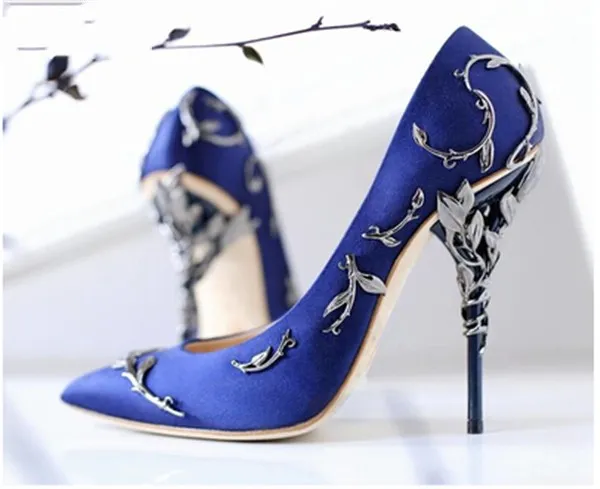 Ralph & Russo Bridal Shoes Real leather Top Hot New 2018 Ornate Filigree Leaf Womens Dress Evening Party Pumps Girl Sexy Euro 42