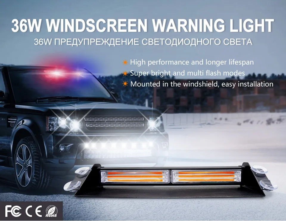 3 Blinkmodi, 12 V, 8 LEDs, universelles Auto-Blitzlicht, blinkende  Warnleuchte, Rot, Blau, Polizei-Notbeleuchtung