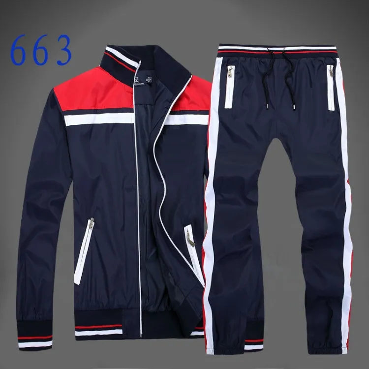 New Men 's Full Zip Polo Tracksuit Men Sport Suit Suce Men Sweeshirt 및 Pant Suit Hoodie 및 Pant Set Sweatsuit Men Fre296Z