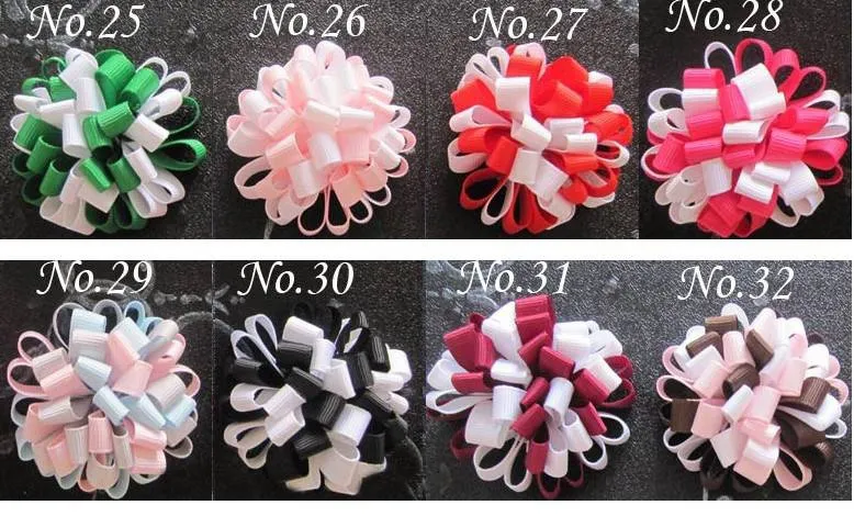 Baby loop bows clips hästsvans hållare hår tillbehör flicka band boutique xmas hår bågar klipp blomma slipsar huvudband huvudbonader hd3236