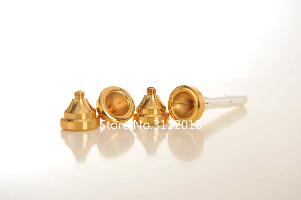 New Bb Bocal Trompete / 4 tamanhos 7C 5C 3C 1C Multi-Purpose Professional ouro Lacquer E banhado a prata Bico