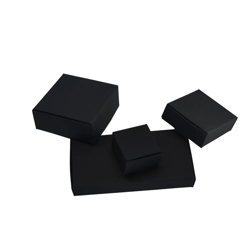50 Premium Kraft Cardboard Gift Boxes - Black Paper Kraft Boxes for ...