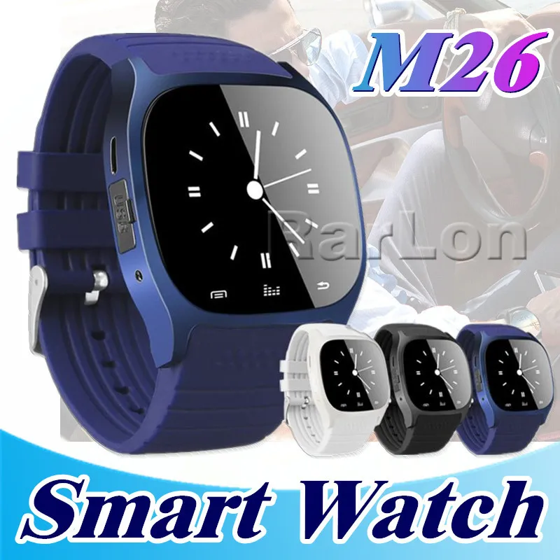 M26 SmartWatch Bluetooth Smart Watch för Android Mobiltelefon med LED-display Musikspelare Pedometer i Retail Package