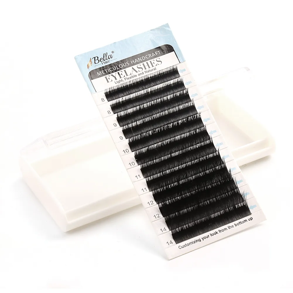 Cabelo Bella Real Siberian Mink Eyelash Extensões B C D J Curl 0,15 Comprimento misto de 8 a 15 mm