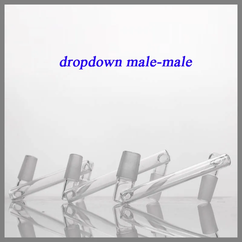 Narguilé Verre Bong Adaptateur design Dropdown deux tailles 14.5mm 18.8mm mâle à joint pour pipe à eau galss
