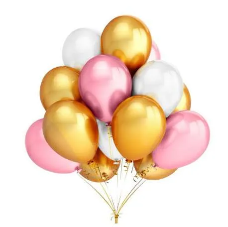 Gold Pink White Balloons 15pcs/lot 12 Inch Inflatable Latex Helium Balloons Wedding Happy Birthday Party Decoration Air Balloon