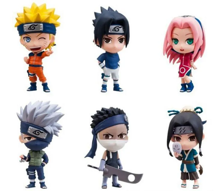 / set Japan Anime Naruto Figur Naruto Sakura kakashi sasuke haku Zabuza Q Version Action-Figur Spielzeug Puppe
