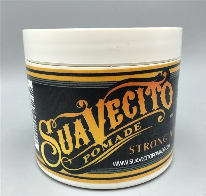 Suavecito Pomada Gel 4oz 113g Forte Estilo Restaurando Formas Antigas é Grande Esqueleto Cabelo Penteado Para Trás Óleo Cera Lama