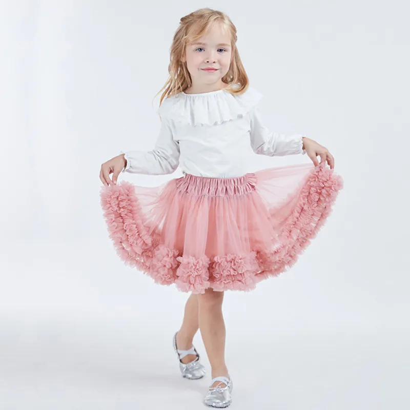 INS Hot Design TUTU Vestito da ragazza Gonna per bambini Abito in pizzo Gonne Mini Abbigliamento da ballo Pettiskirt Abiti da danza classica in pizzo Gonna a palloncino