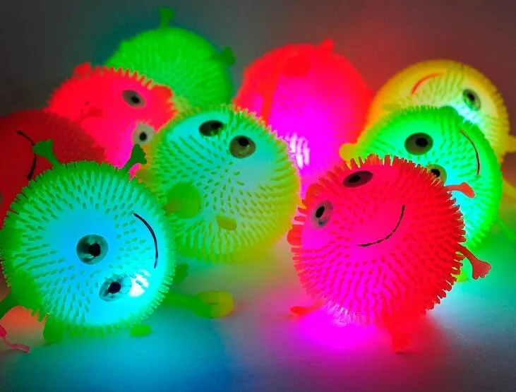 Novelty Lighting Light Squeeze Anti Stress Toys Autism Flush Rabbit Flash Ball Elasticity Funny Toys For Children Luminous Color Random