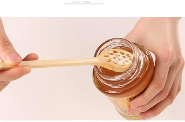 Wood Honey Dipper Stick Cute Heart Shape Honey Server Stirrer Long Handled Honey Spoons Mixing Bar Spoons Kitchen Gadgets KD1