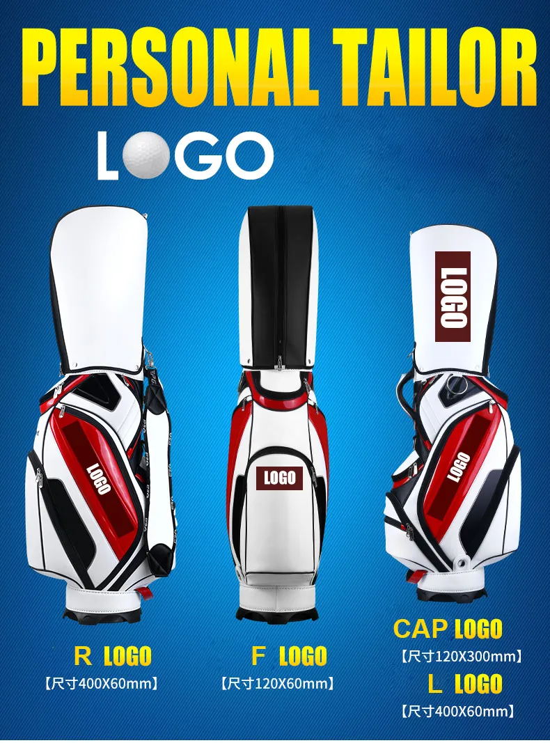Standardowe torby wózki golfowe PU Golf Carry Bag Kluby golfowe Torba --- może przechowywać więcej niż 13 sztuk na dużej pojemności
