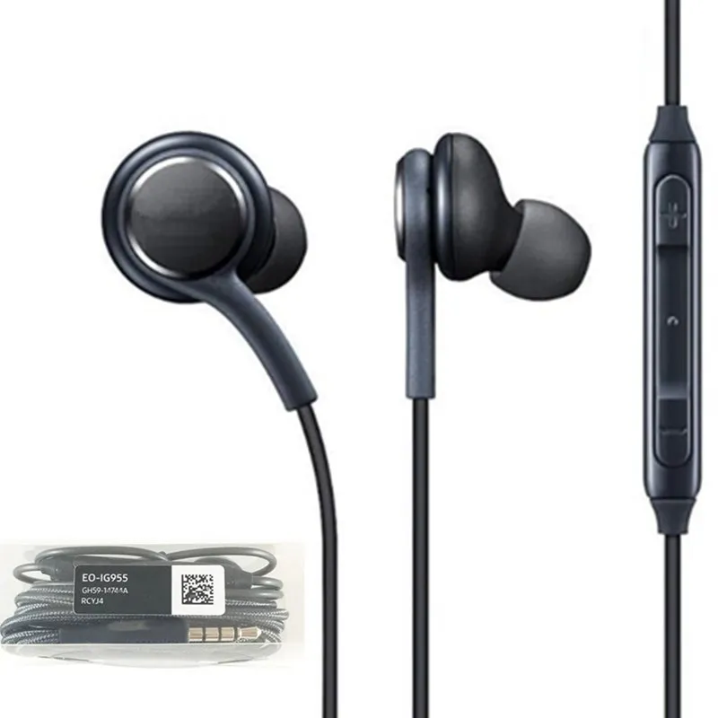 Para S8 fone de ouvido estéreo com microfone Controle de Volume Baixo Baixo Isolamento de Ruído Celular Fone de ouvido Earbuds para Samsung Galaxy S8 S9