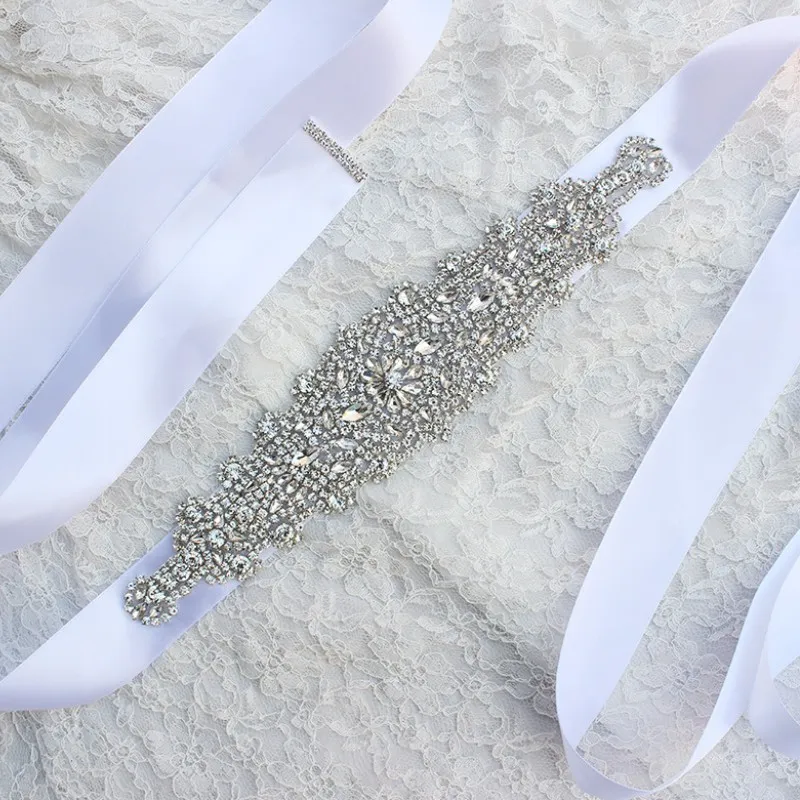 2019 Nouveau luxe Strass Cristaux Ceinture Accessoires De Robe De Mariée Ceinture 100% fait à la main meilleure vente Écharpes De Mariée Pour La Fête De Bal 10 Couleurs