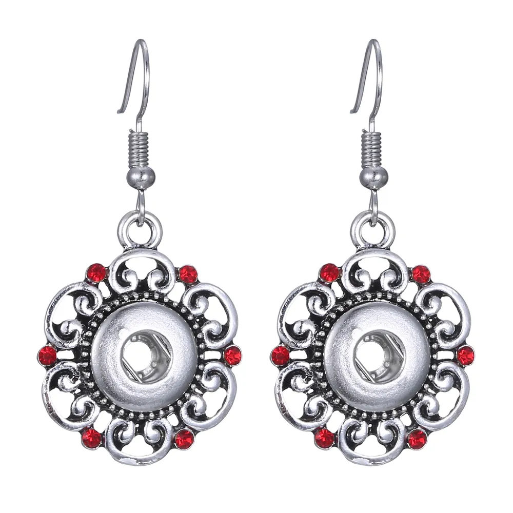 Bohème Noosa 12mm gingembre Snap boucles d'oreilles bijoux Vintage argent cristal bouton pression morceaux boucles d'oreilles goutte femmes personne cadeau