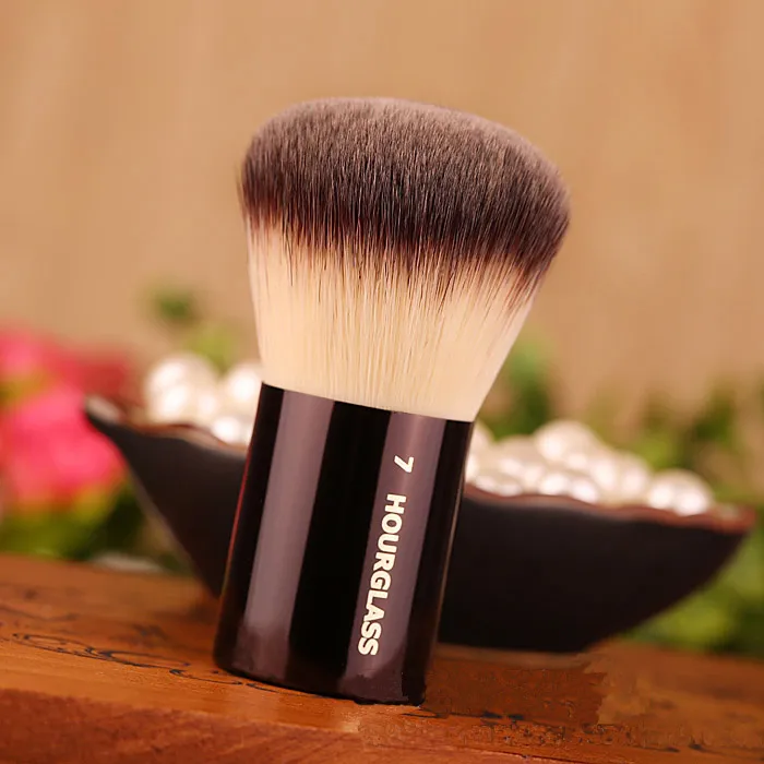 Timglas #7 kabuki rund finish ansikte makeup enkel borste äkta kvalitet ansiktsbehåll pulver komplex kosmetik borstar mjuka syntetfiber gratis ups
