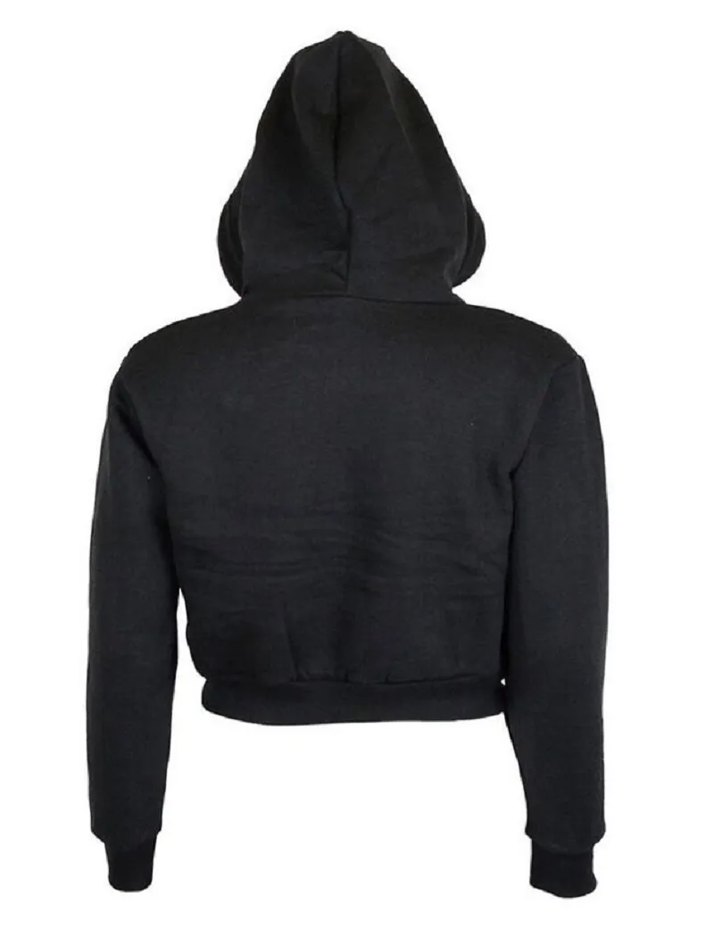 plain black cropped hoodie