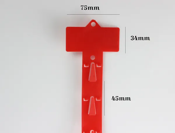 61.5*3cm 500pcs Plastik Kırmızı PP Mal Perakende Asma Mağazacılık Klipsi Strip 12 Hooks Askı Şerit Ekran Rafı