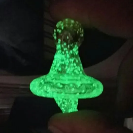 2018 Nieuwe Glow in Dark UFO Glas Carb Cap Dome XL XXL Diameter 35mm voor Quartz Banger Nail Enail Nails Kleurrijke DAB RIG