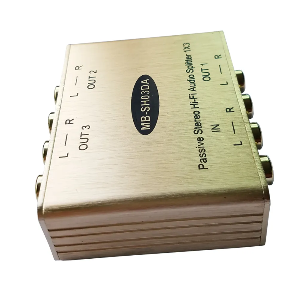 3CHステレオオーディオスプリッターステレオRCAオーディオスプリッターアナログオーディオディストリビュー装置が分離し、ノイズを排除する5060265