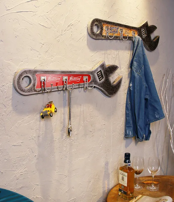 Llave de la vendimia de gancho Llave de gancho de sombrero Inicio adornos pared