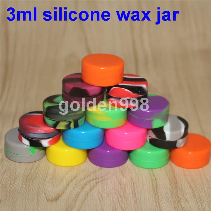 Dozen Verschillende Size Siliconen Containers Kruiken DAB 3ML 5ML 7ml 22 ml Olie Balhouder Siliconen Wax Container Dabber Jar Mondstuk voor Bong