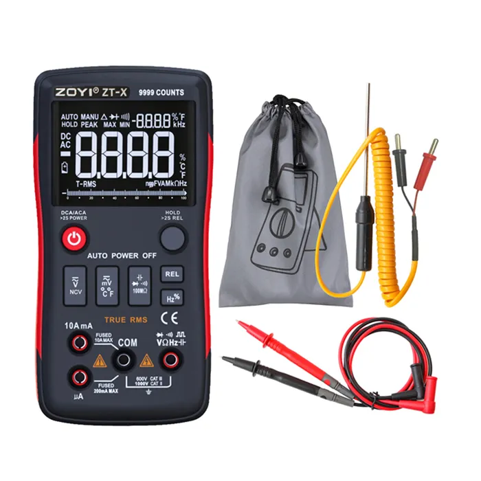 ZOYI Electric Meter Digital Multimeter ZT-X 9999COUNTS Hochauflösendes Messgerät mit drei Displays und analoger Leiste