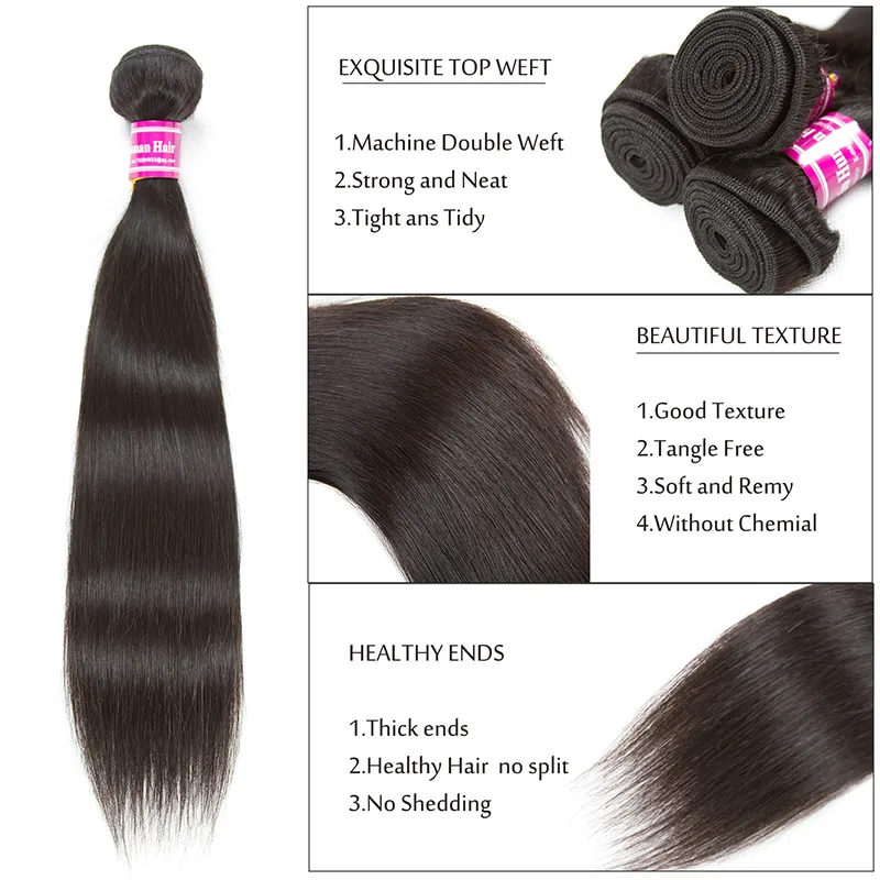 Brazilian Virgin Hair Straight Human Hair Bundles Body Wave Closure and Frontal Accessories Remy Human Hair Weave Extensions wholesale Deals