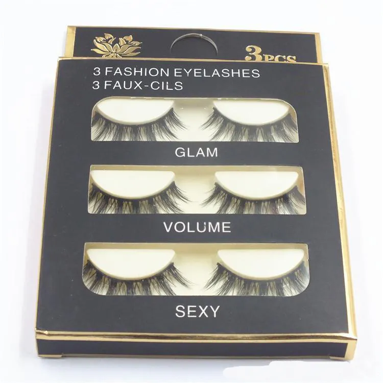 2018 Natural Handmade Black False Eyelashes Fashion Makeup Fake Eyelashes Cross Messy Soft 3D Eye Lashes DHL shipping